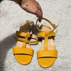 Yellow Strappy Sandals